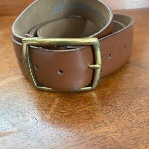 Old Navy Mens Brown Faux Leather Belt With Brass Buckle - Size 36